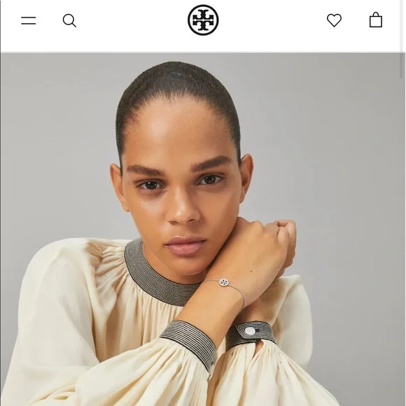 Dainty silver TORY BURCH Miller bracelet - Picture 3 of 6